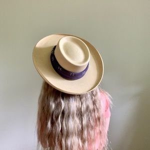 Vintage Wide Brim Straw Cuauhtemoc Sombrero Hat